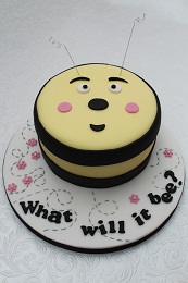 gender reveal bee cake